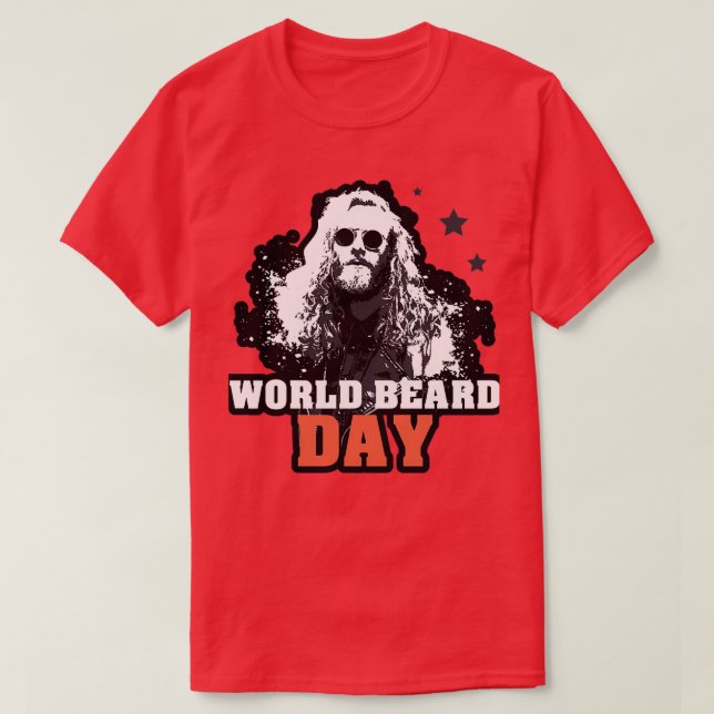 Camiseta Día Mundial de la Barba pegatina y t 3 (Diseño del anverso)