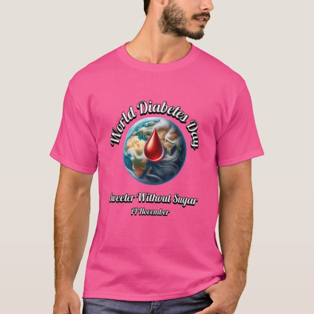 Camiseta Día mundial de la diabetes. Suave Sin Azúcar. (Anverso)
