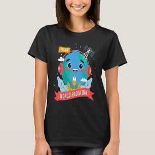 Camiseta Día Mundial de la Radio 13 de febrero Feliz hombre