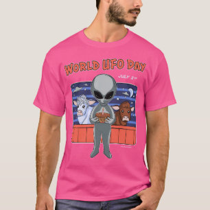 Camiseta Día Mundial De La Ufo 2 De Julio Con Un Alienígena