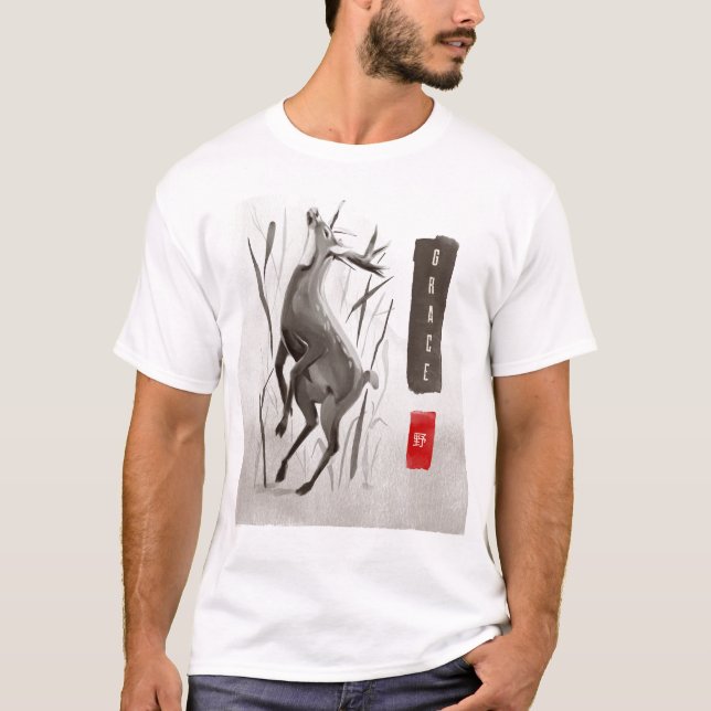 Camiseta Día Mundial de los Animales - Grace 野 (Wild) Deer (Anverso)