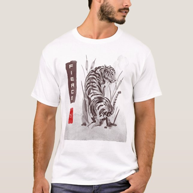 Camiseta Día Mundial de los Animales - Tigre 力 (fuerza) fue (Anverso)