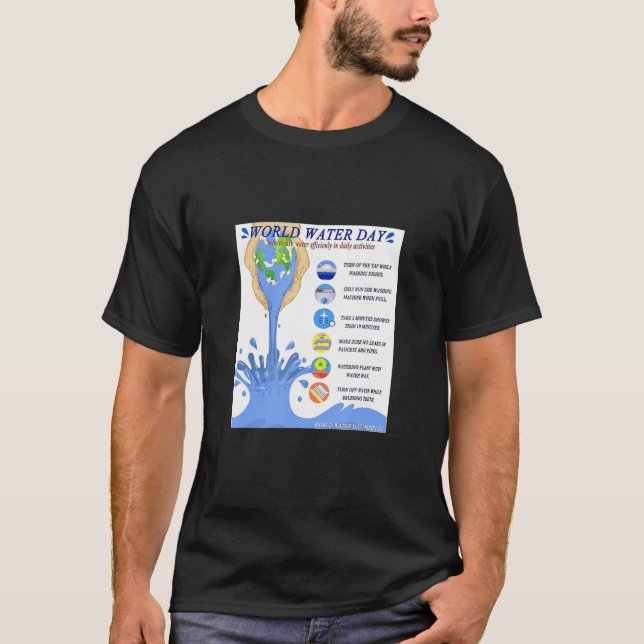 Camiseta Día Mundial del Agua Limpieza Agua del Océano Agua (Anverso)
