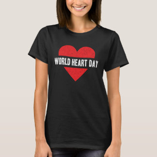 Camiseta Día Mundial del Corazón Rojo Corazón angustiado Sa