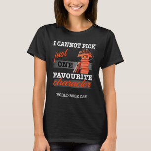 Camiseta Día Mundial del Libro, personaje de libro lindo