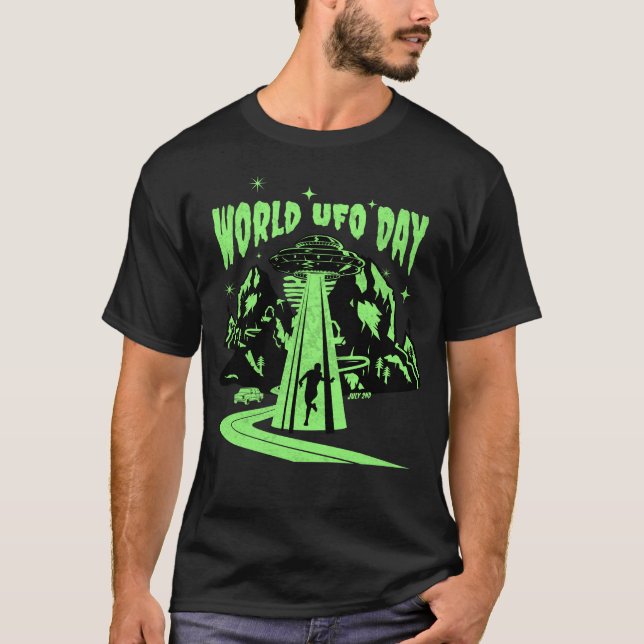 Camiseta Día Mundial del OVNI, platillo volante (Anverso)