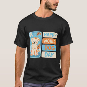 Camiseta Día Mundial del Perro Diseño de Cachorro Adorable