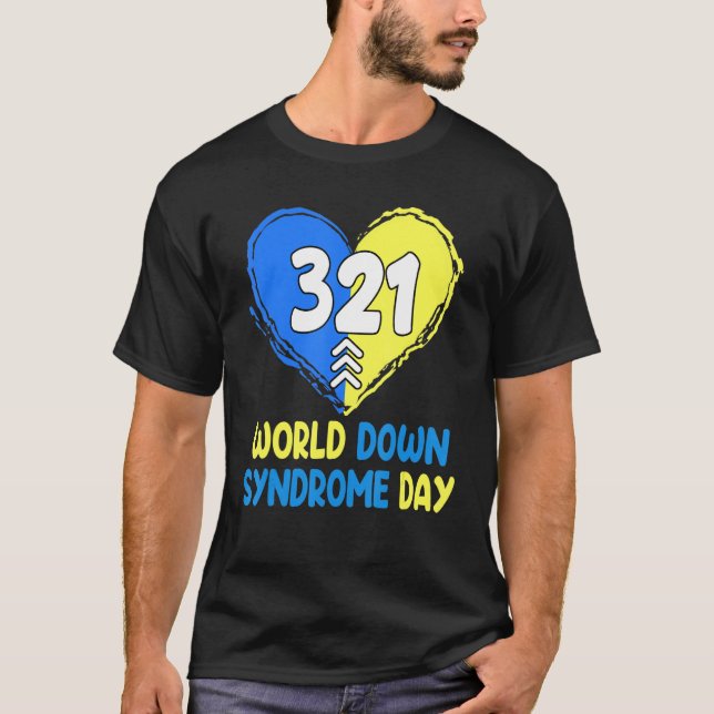 Camiseta Día Mundial del Síndrome de Down 3 21 Corazón amar (Anverso)