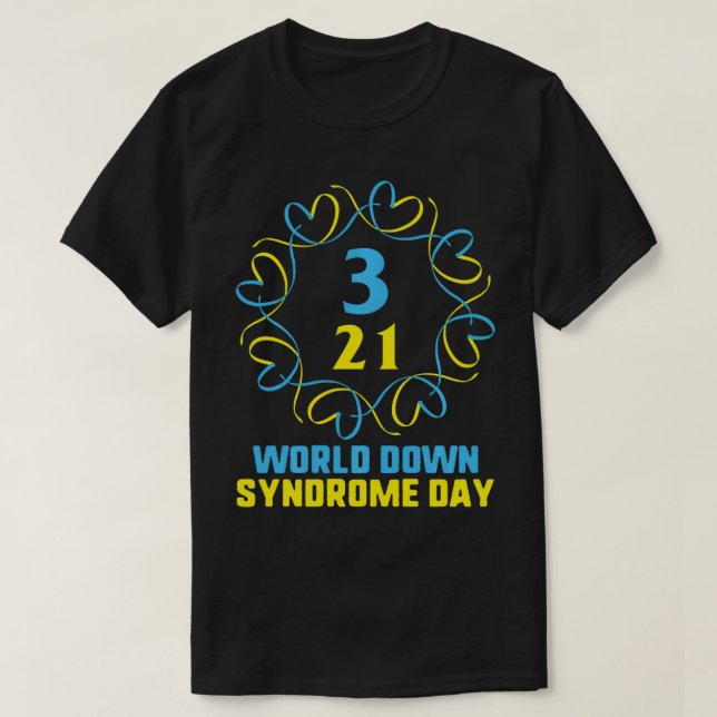 Camiseta Día Mundial del Síndrome de Down Conciencia 3 21 T (Diseño del anverso)