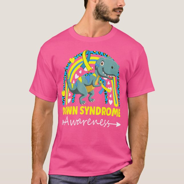 Camiseta Día Mundial del Síndrome de Down Conciencia Dinosa (Anverso)