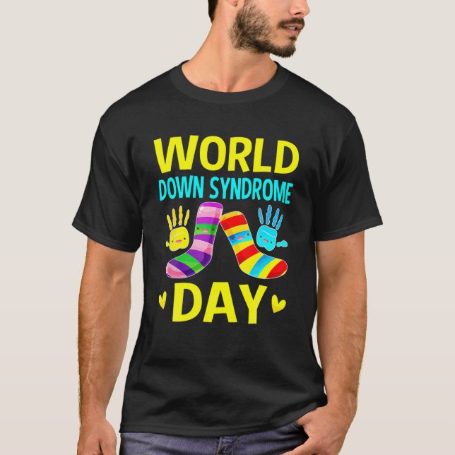 Camiseta Día Mundial del Síndrome de Down Conciencia Socks  (Anverso)