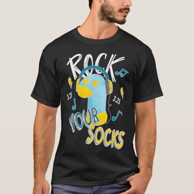 Camiseta Día Mundial del Síndrome de Down Rock Your Socks K (Anverso)