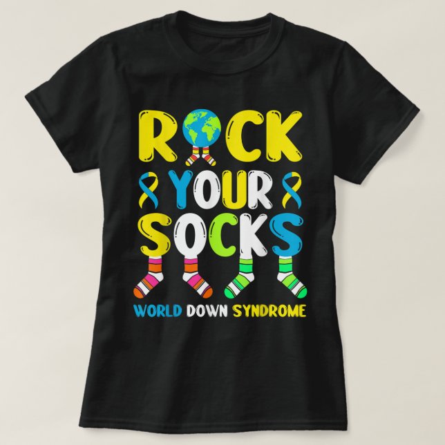 Camiseta Día Mundial del Síndrome de Down sacude tu concien (Diseño del anverso)