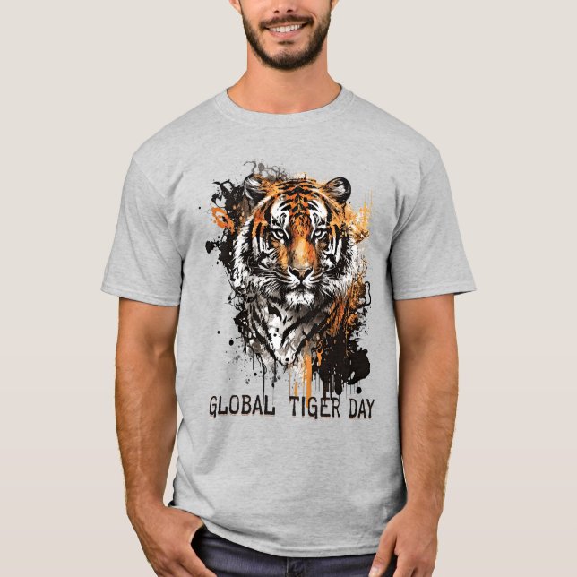 Camiseta Día mundial del tigre, tigre gruñón (Anverso)