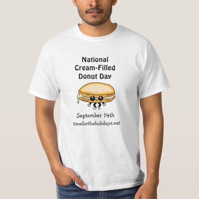 Camiseta Día Nacional de Donut Lleno de Crema - 14 de setie (Anverso)