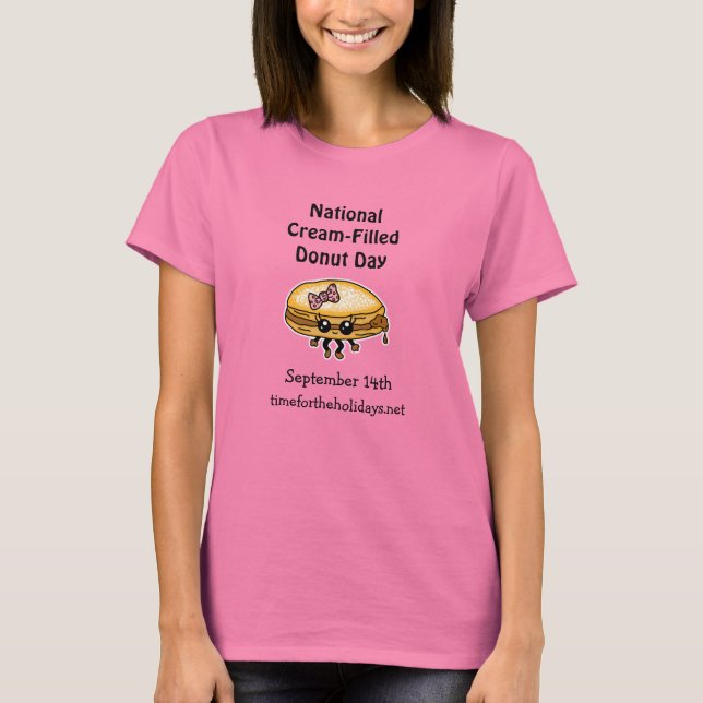 Camiseta Día Nacional de Donut Lleno de Crema - 14 de setie (Anverso)