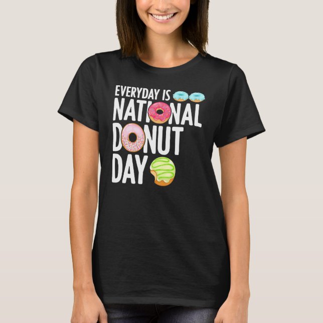 Camiseta Día nacional de donut: nuez de nogal derrame comid (Anverso)