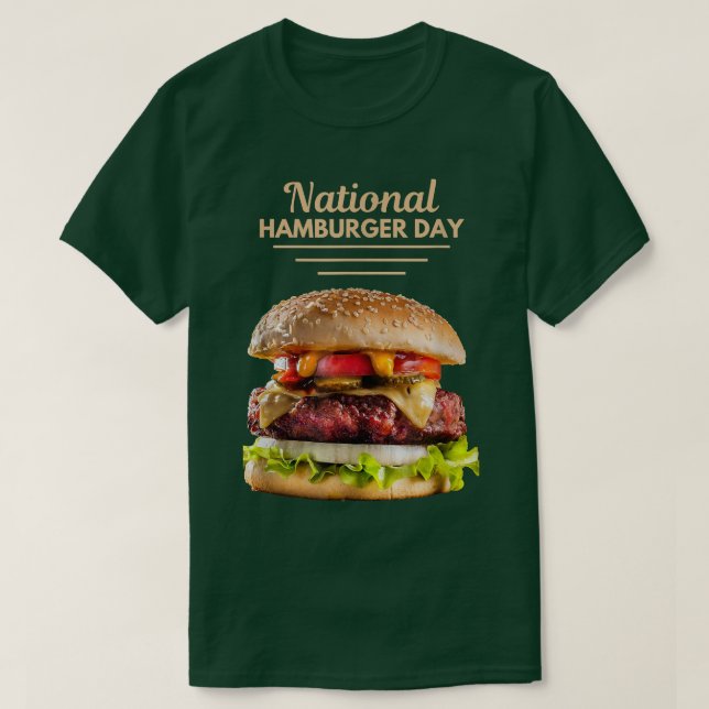Camiseta Día Nacional de Hamburguesa 28 de mayo comida rápi (Diseño del anverso)