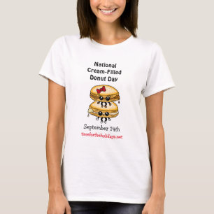 Camiseta Día Nacional de la dona rellena de crema - 14 de s