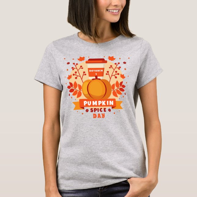 Camiseta Día Nacional de las Especias de Calabaza, café, ho (Anverso)