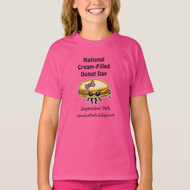 Camiseta Día nacional de los donut rellenos de crema - 14 d (Anverso)