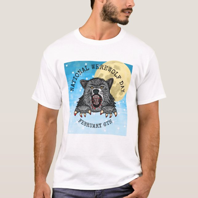 Camiseta Día Nacional de los Hombres Werewolf 6 de febrero (Anverso)
