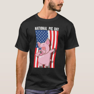 Camiseta Día Nacional del Cerdo Bandera de Estados Unidos