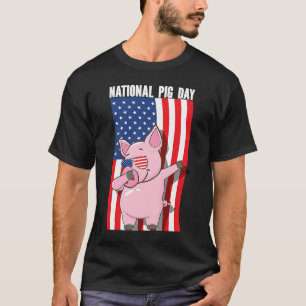 Camiseta Día Nacional del Cerdo Bandera de Estados Unidos
