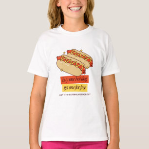 Camiseta Día Nacional del Hot Dog Arte Retro de Comida