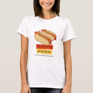 Camiseta Día Nacional del Hot Dog Arte Retro de Comida