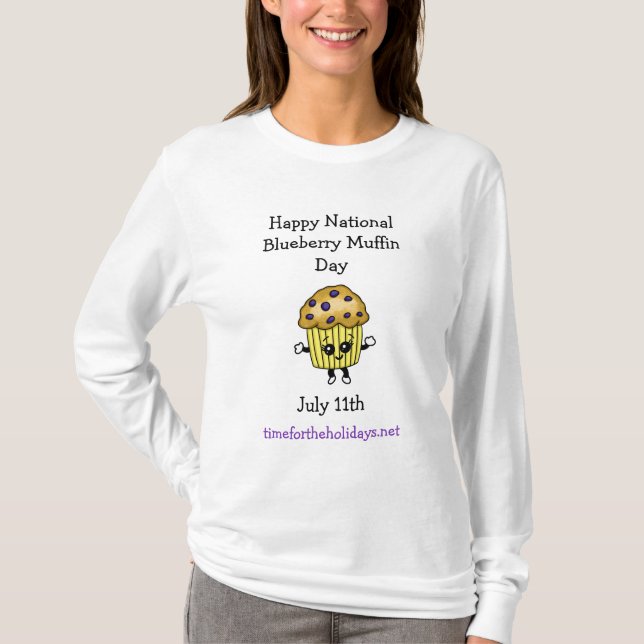 Camiseta Día Nacional del Muffin de Arándano Azul 11 de jul (Anverso)