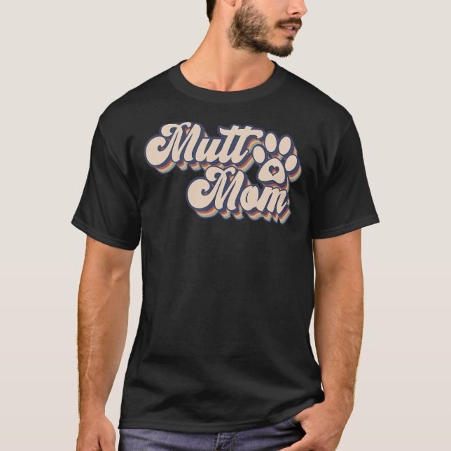 Camiseta Día Nacional del Mutt de Mamá Perro Retro (Anverso)