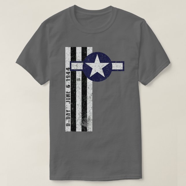 Camiseta Dia Normandía Invasion Stripes Air Corps Roundel (Diseño del anverso)
