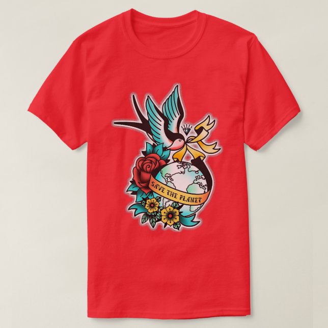 Camiseta Día para salvar el planeta tatuaje (Diseño del anverso)