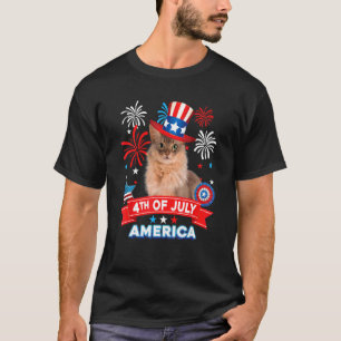 Camiseta Día Patriótico del 4 de Julio Gato Somalí Independ