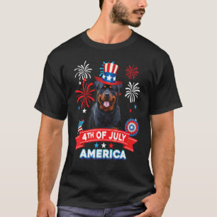 Camiseta Día Patriótico del 4 de Julio Perro Rottweiler Ind