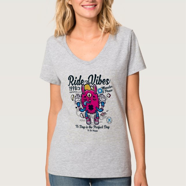 Camiseta Día perfecto para estar feliz | Monstruo gracioso  (Anverso)