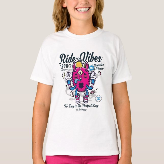 Camiseta Día perfecto para estar feliz | Monstruo gracioso  (Anverso)
