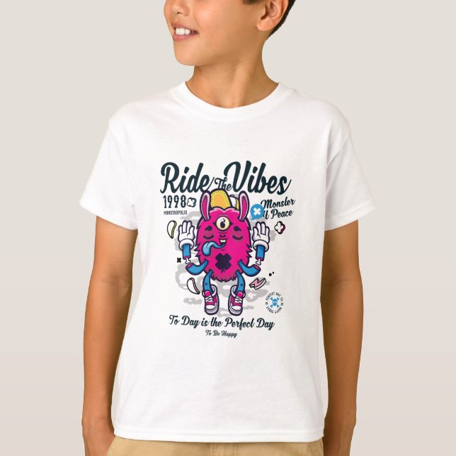 Camiseta Día perfecto para estar feliz | Monstruo gracioso  (Anverso)