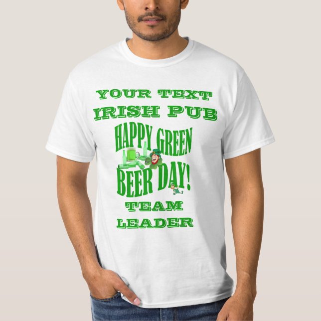 Camiseta Día personalizado de la cerveza verde (Anverso)