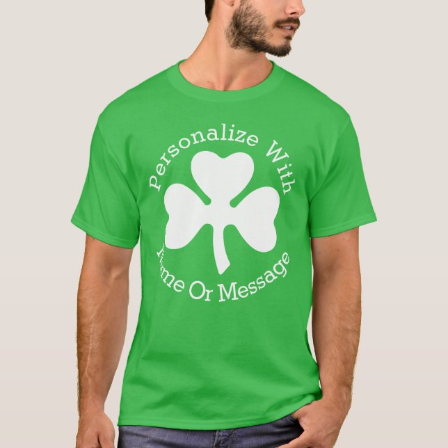Camiseta Día PERSONALIZADO del St Patricks del trébol (Anverso)