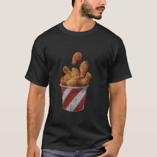 Camiseta Día Retro de Pollo Frito Nacional Divertido Comida