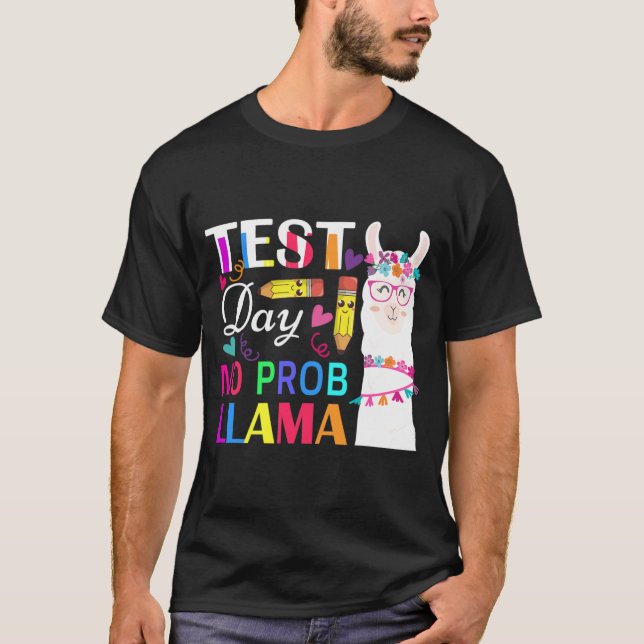 Camiseta Día Sin Prob Llama Divertida Prueba de Maestros 2 (Anverso)