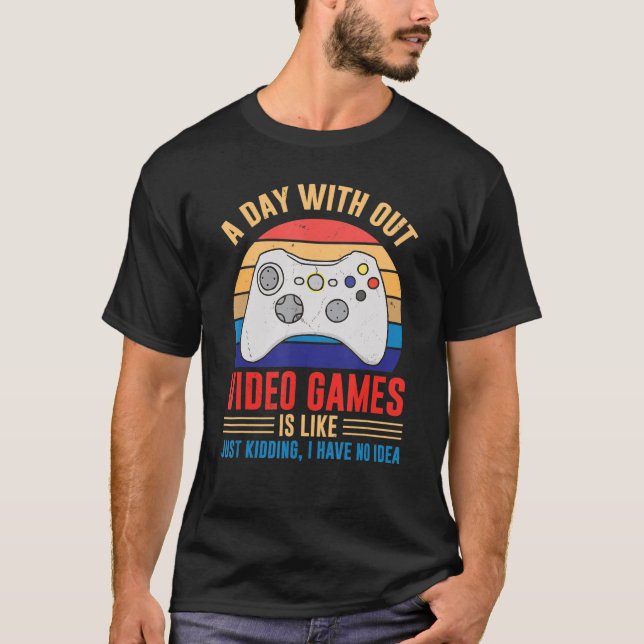 Camiseta Día sin videojuegos Chiste Joystick Casual (Anverso)