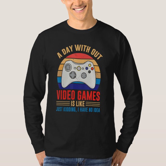 Camiseta Día sin videojuegos Chiste Joystick Casual (Anverso)
