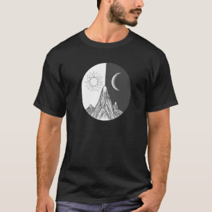 Camiseta Día Y Noche Sol Luna Mundo Buen Gráfico