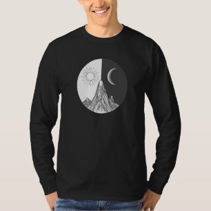 Camiseta Día y noche sol luna mundo gráfico bueno