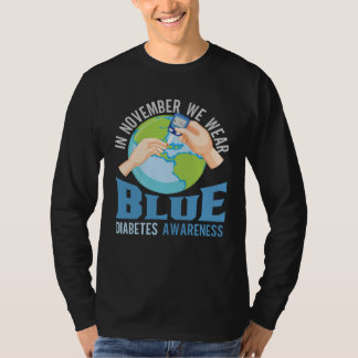 Camiseta Diabetes Awareness Month Blue Diabetes Ribbon Diab