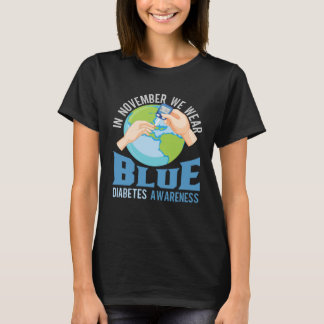 Camiseta Diabetes Awareness Month Blue Diabetes Ribbon Diab
