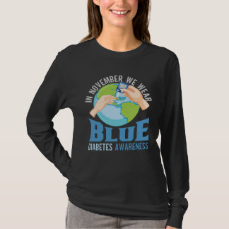 Camiseta Diabetes Awareness Month Blue Diabetes Ribbon Diab
